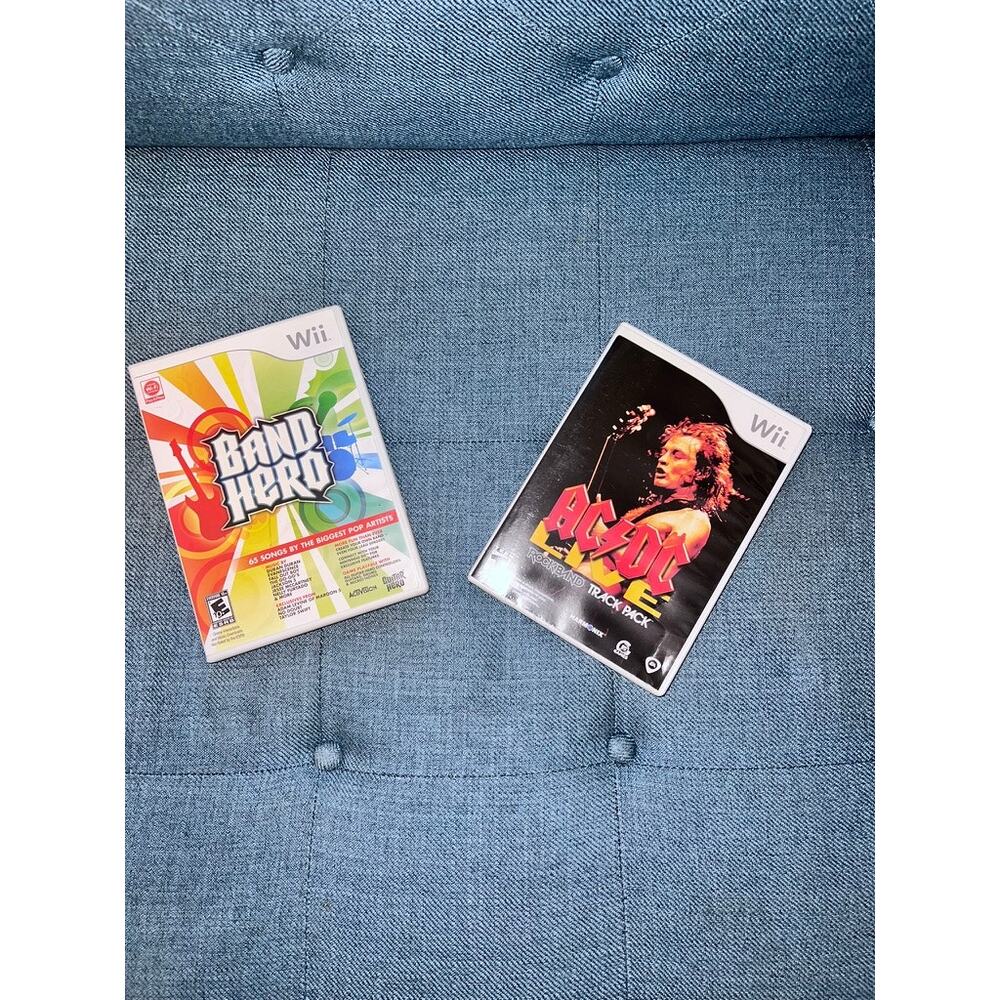 AC/DC Live Rock‎ Band Track Pack + Band Hero Nintendo Wii Game Bundle